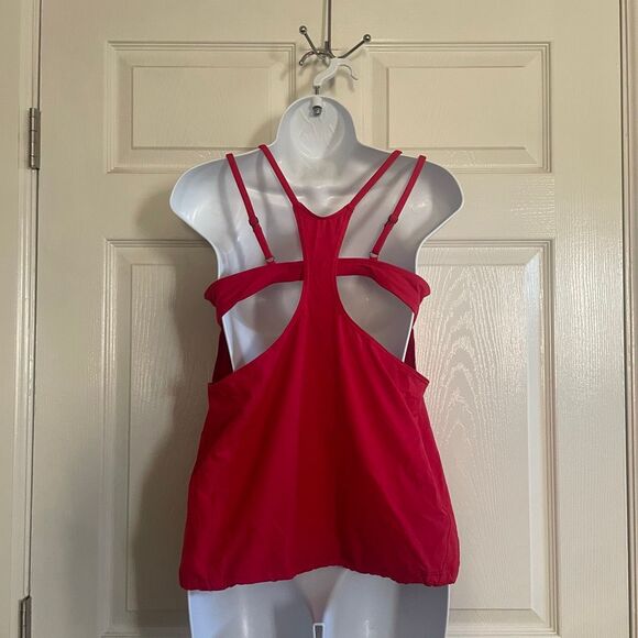 Athleta 34B / 34C Seascape Bra Cup Tankini Bikini Top Red - Picture 5 of 7